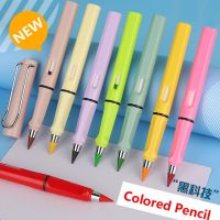 New 1pcs Eternal Pencil 12 Colors Unlimited Writing for Kids Art Cute Pen Sketch Painting Stationery Kawaii Crayons Gifts