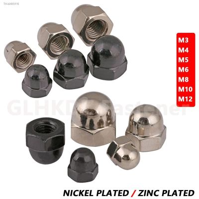 ✒ 1-10pcs M3 M4 M5 M6 M8 M10 M12 Metric Coarse Thread Acorn Nuts Domed Head Cap Nut Decorative Cap Nut DIN1587 Zinc/Nickel Plated