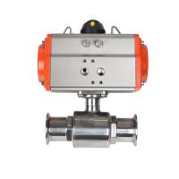 32mm 304 Stainless Steel Pneumatic Sanitary Ball Valve Tri Clamp Ferrule Type Double Acting Cylinder