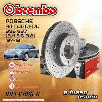 จานเบรก BREMBO  สำหรับ 911 CARRERA 996 997 (3.4 3.6 3.8) (เจาะรู) (HC) ปี 97-13