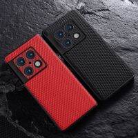 ✺☊ Black/Red/Gray/Army Green New Braided Nylon Phone Case All-inclusive Fine Hole Camera Lens Anti-fall Cover For OnePlus 10 Pro 5G