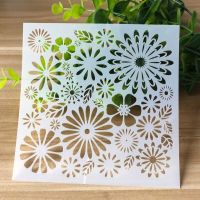 Hollow Flower Drawing Template Home Wall Album Diary DIY Graffiti Decorate Painting Stencils Cake Baking Lacework Embossing Card Rulers  Stencils
