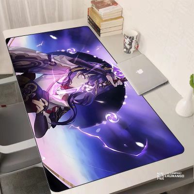 แผ่นรองเมาส์ Genshin Impact Mouse Pad Baal Raiden Shogun อุปกรณ์เกม PC เครื่องเกมตู้ Table Pad แป้นพิมพ์คอมพิวเตอร์ Table Pad Xxl