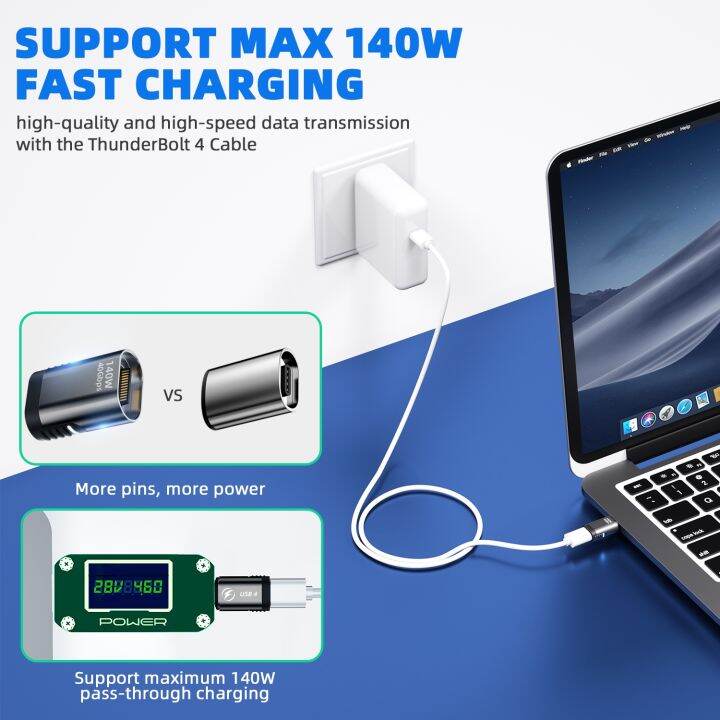 chaunceybi-อะแดปเตอร์แม่เหล็ก-usb4-0-140w-usb-c-เป็นประเภท40gbps-เชื่อมต่อหัวเปลี่ยนสายชาร์จ8k-60hz