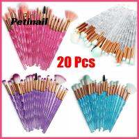 PETINAIL คอนซีลเลอร์เครื่องสำอางคอนทัวร์อายแชโดว์สำหรับแป้งรองพื้น20ชิ้นเพชรคริสตัลแฟชั่นปัดหน้าแปรงสำหรับแต่งหน้า