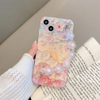 เคสโทรศัพท์ IPhone15 iPhone 15 Pro Max Plus iPhone 14 13 12 11 Pro ใหม่ดีไซน์ดอกไม้ซากุระ2023บานพร้อมสายคล้องมือนิ่มปลอกซิลิโคน iPhone 15 Plus ฝาครอบโทรศัพท์