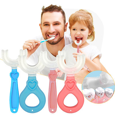 MUS Kids Soft Silicone Toothbrush 360 Degree Cleaning U-Shaped Teeth Brush Papanicolaou Training Toothbrush For Toddler