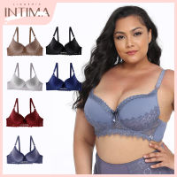 INTIMA เสื้อชั้นในขนาดพิเศษใหม่สำหรับผู้หญิงยกทรงแบบมีสายบราทรงชุดชั้นในดันขึ้นทรงคัพ3/4แบบหน้าอกใหญ่บราทรงคัพ