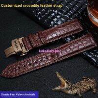 Suitable For Fossil Watch Strap American Soft Crocodile Leather Waterproof Men Women Bracelet Stainless Steel Butterfly Buckle Genuine Accessories 0705