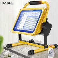 JIASHI ไฟโปรเจคเตอร์ชาร์จไฟได้ LED แรงสูงไฟส่องสว่างนอกสถานที่ไฟฉุกเฉินวิศวกรรมไฟดับแคมป์แผงลอยบ้านแบบพกพา