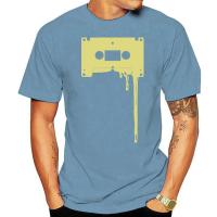 Cassette Tshirt Vintage Tape Lime On Navy Blue Music Fan Silkscreen Hand Printed Cotton Tee Gift For Him Mens Gildan