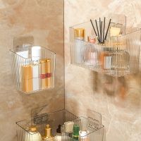 【Ready】? Bathroom rack light luxury no punching wall-mounted bathroom rack wash table wall cosmetics storage shelf