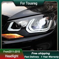 ไฟหน้ารถสำหรับ VW Touareg 2011-2015อัพเกรดเป็น LED เลนส์ไฟท้ายไฟฉายคาดศีรษะไฟฉายคาดศีรษะ DRL ไฟหน้าประกอบ