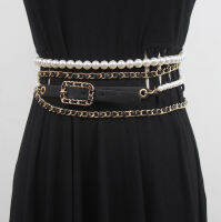 Luxury Design C style Layered Pearls Belts for Womne Jacket Coat Dress Belts -- 320cm 132 inches Length