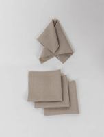 ผ้าเช็ดปากลินินเนื้อหนา EXTRA LARGE LINEN NAPKIN SET IN NATURAL LINEN