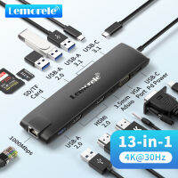 ยูเอสบีฮับยูเอสบี3.1แท่นวางมือถือ USBC เป็น Dual HDMI 4K 10Gpbs Type-C 100W อะแดปเตอร์อีเทอร์เน็ต Gigabit VGA USBC 3.1สำหรับ Mac