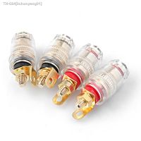 ◑❏ 2/4pcs 32mm Gold Plated Speaker Terminal Binding Post Amplifier Connector Suitable For 4mm Banana Plug