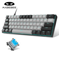 (มีในสต็อก) MageGee 60 Mechanical Keyboard, Gaming Keyboard With Blue Switches And Sea Blue Backlit Small Compact 60 Percent Keyboard Mecha **