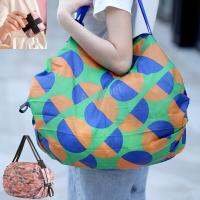 Reusable Grocery Bags Foldable Fashion Washable Bag Foldable with Pouch Cute Flower Durable Shopping Totes for Foods Groceries