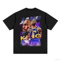 เสื้อยืดคอกลม แขนสั้น พิมพ์ลาย BKB NBA JAMES LA Fan สไตล์วินเทจ แนวสตรีท สําหรับออกกําลังกาย