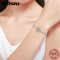 WOSTU Authentic 100 925 Sterling Silver Tree of Life Tennis Bracelet Women Adjustable Link Chain Bracelet Silver Jewelry FIB035