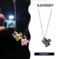 ILOVEDIY สร้อยคอพร้อมจี้รูปกล้องถ่ายรูปสไตล์พังก์,สร้อยคอคู่สไตล์ฮิปฮอปย้อนยุคมีประกายสะท้อนแสงสำหรับสตรีและบุรุษ