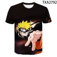 Naruto T-shirt Sasuke clothes cartoon anime peripheral summer couple 3D digital double-sided print T-shirt