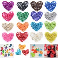 CON 10PCS DIY Accessories Wedding Ornament Xmas Tree Party Supplies ArtifIcial Rattan Heart Heart Shape Festival Ornaments Christmas Gift