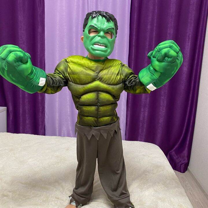 The Boy Hulk Muscle Costume Kids Halloween Costume Cosplay Set a free ...