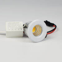 Mini LED Spot Downlights COB 3W 270lm 110V 220V Dimmable Cabinet Light Black White Silver Finish Aluminum Cut Hole 30mm