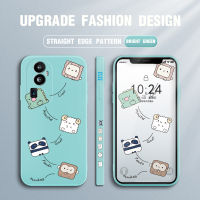 เคสโทรศัพท์ดีไซน์สำหรับ OPPO Reno10 Pro + 5G เคสมือถือลายการ์ตูนน่ารักลายสัตว์แพนด้าลิงแกะขอบสี่เหลี่ยมปลอกซิลิโคนน้ำคลุมทั้งหมดเคสป้องกันกล้อง