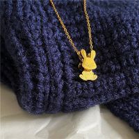 Moving Rabbit Pendant Necklace Gold Color Titanium Steel Jewelry Gift For Women Lovely Dancing Bunny Stainless Steel Choker