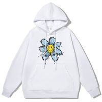 Withering Flowers And Distorted Smiling Face Hoodie Men Cotton Couple Sweatshirt Casual Clothes Oversized Pullover Hooded Size XS-4XL