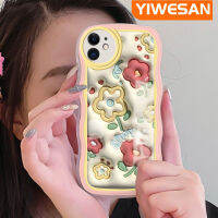 YIWESAN เคสสำหรับ iPhone 11 11 Pro 11 Pro Max 3D ลายการ์ตูนน่ารักดอกไม้ฤดูใบไม้ผลิเคสโทรศัพท์แบบใสป้องกันเลนส์กล้องซิลิโคนเคสนิ่มโปร่งใสสีสันสดใสกันกระแทก