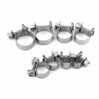 10Pcs/set Mini Hose Clamp Pipe Clip Stainless Steel Screw Small Fixing Pipe Marine Water Tube Fittings Fuel Line 6mm‑20mm