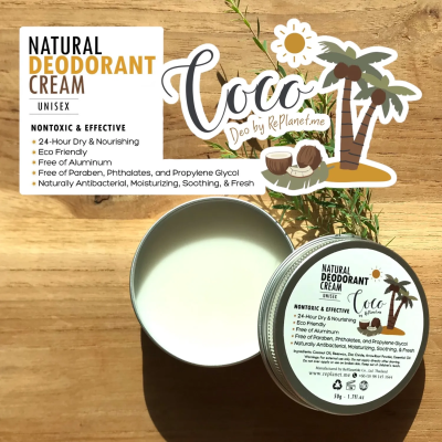 RePlanetMe COCO Deo Cream โคโค่ดีโอ้ - ครีมระงับกลิ่นกายจากธรรมชาติ แบบตลับ (50 g)