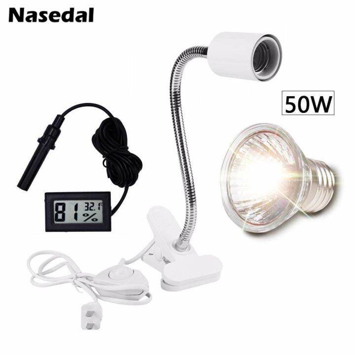 Reptile Lamp Kit with White Clipon Bulb Lamp Holder and 50W UVA+UVB 3.