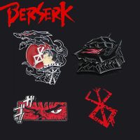 【LZ】❀○  Anime Berserk Guts Armadura Esmalte Pins O Espadachim Negro Wolf Head Badges Broches para Fãs Cosplay Props Mochila Presentes de Jóias