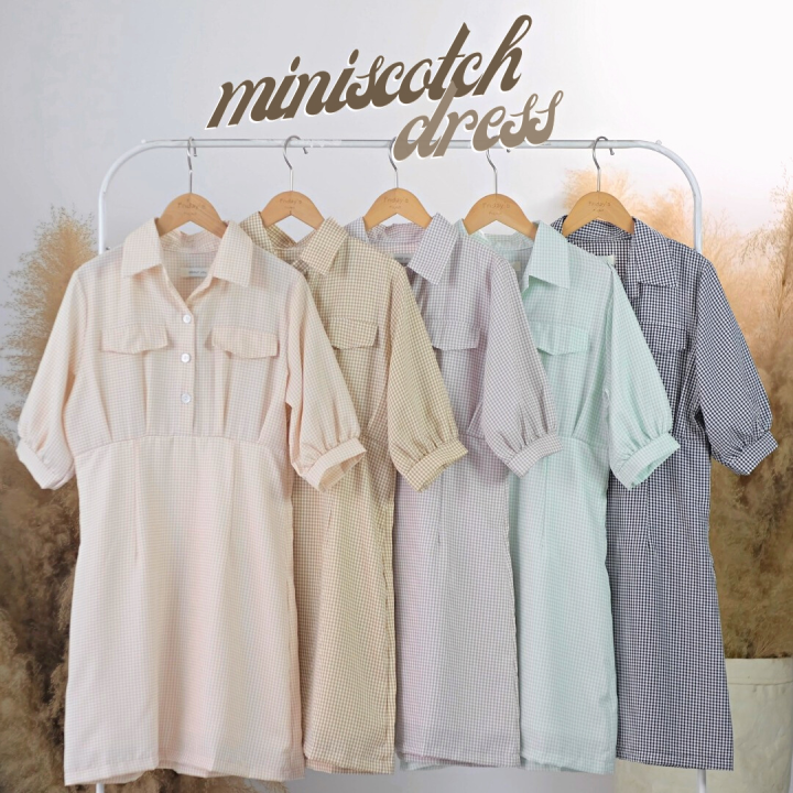 miniscotch-dress-เดรสลายสก็อตสุดวินเทจ