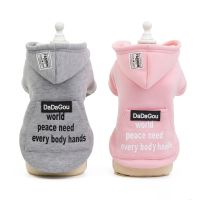 Pet hoodie cat dog casual pocket sweater Kitten puppy Cotton jacket Dog warm costume puppy two-leg clothes Pet winter clothing Clothing Shoes Accessor