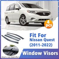 หน้าต่าง Visor Guard สำหรับ Nissan Quest 2011-2022 Vent Cover Trim กันสาด Shelters Protection Sun Rain Deflector อุปกรณ์เสริมอัตโนมัติ