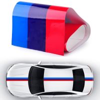 สำหรับ BMW M-Colored Power Flag Stripe สติกเกอร์รูปลอก Auto Car Hood หลังคา Fender 2M รถจัดแต่งทรงผม Body 3สีรถสติกเกอร์