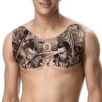 【hot】▽  temporary tattoos for men shoulder large chest body tattoo waterproof tatoo fake boys make up arm