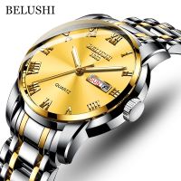 [Aishang watch industry]BELUSHI แฟชั่นอัลตร้าบางบุรุษยอดนาฬิกาแบรนด์หรูนาฬิกาควอตซ์ผู้ชายเหล็กตาข่ายนาฬิกาข้อมือกันน้ำ Relógio Masculino