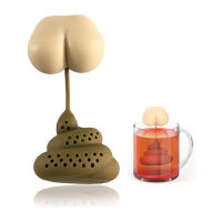 Personalized poo shape, reusable silicone tea maker, fun herbal tea bag, coffee filter, diffuser, tea strainer accessories