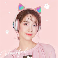 หูฟังบูลทูธ Flash Light Cute Cat Wireless Bluetooth Headphone Headsets with Mic Can control LED Kid Girl Stereo Bass Music Helmet Phone Headset Bluetooth Wireless Earphone Earbuds หูฟังบลูทูธ หูฟังไร้สาย หูฟังครอบหู หูฟังออนเอียร์ หูฟังพร้อมไมค์