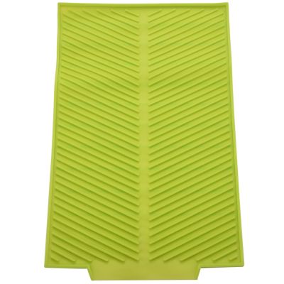 Silicone Dish Drying Mat Flume Folding Draining Mat,Rectangle Drain Mat Drying Dishes Pad Heat Resistant Non-Slip Tray