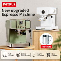 Petrus PE3690 เครื่องชงกาแฟ15Bar เครื่องทำ กาแฟเอสเปรสโซ่  1350W พลังงานสูง เอสเพรสโซ่  คาปูชิโน่ ลาเต้ มัคคิอาโต้ มอคค่ ,รับประกัน 1 ปี