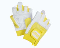 Grizzly Paw Premium Leather Padded Weight Training Gloves for Women - Yellow