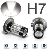 2ชิ้นหลอดไฟ LED H7คุณภาพสูง160W 6000K ติดตั้งอย่างรวดเร็วแสงสีขาว